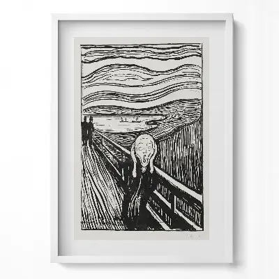 Obraz v ráme Výkrik od Edvarda Muncha