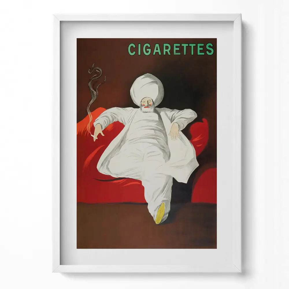 Obraz v ráme Vintage ilustrácia sultána s cigaretou