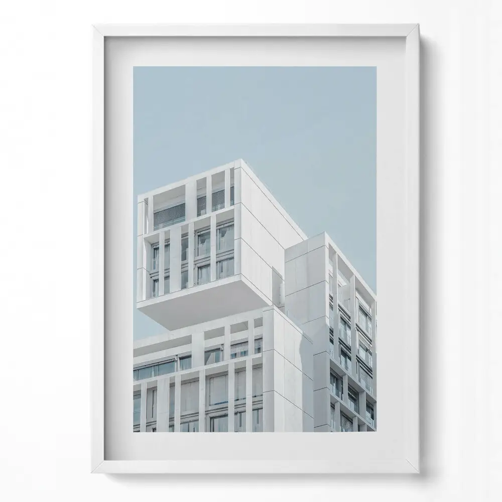 Obraz v ráme Architektúra bielej minimalistickej budovy