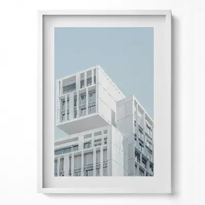 Obraz v ráme Architektúra bielej minimalistickej budovy