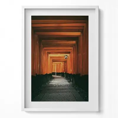 Obraz v ráme Tradičná cesta cez bránu torii