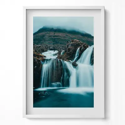 Obraz v ráme Fotografia horského vodopádu