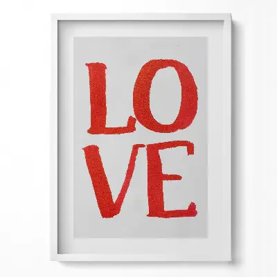 Obraz na stenu v ráme Červené graffiti písmo LOVE