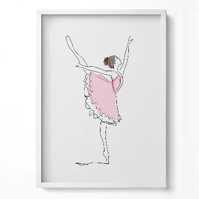 Obraz v ráme Čiarová grafika tancujúcej baleríny