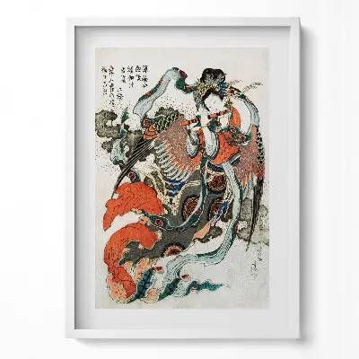 Obraz v ráme s ilustráciou japonskej ženy