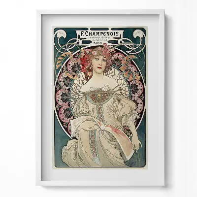 Obraz v ráme Alfons Mucha Ilustrácia ženy