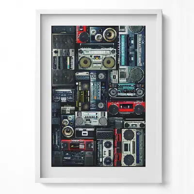 Obraz na stenu v ráme Hudba Vintage boombox
