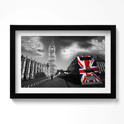 Obraz v ráme Big Ben a londýnsky autobus