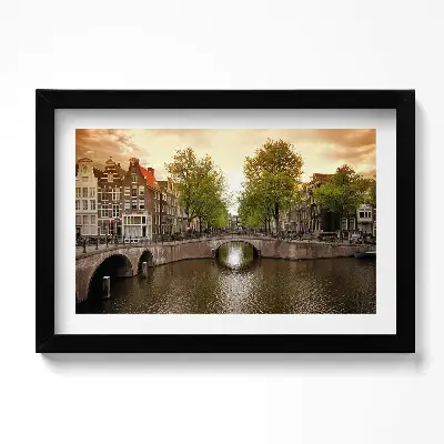 Obraz v ráme Kanály v centre Amsterdamu
