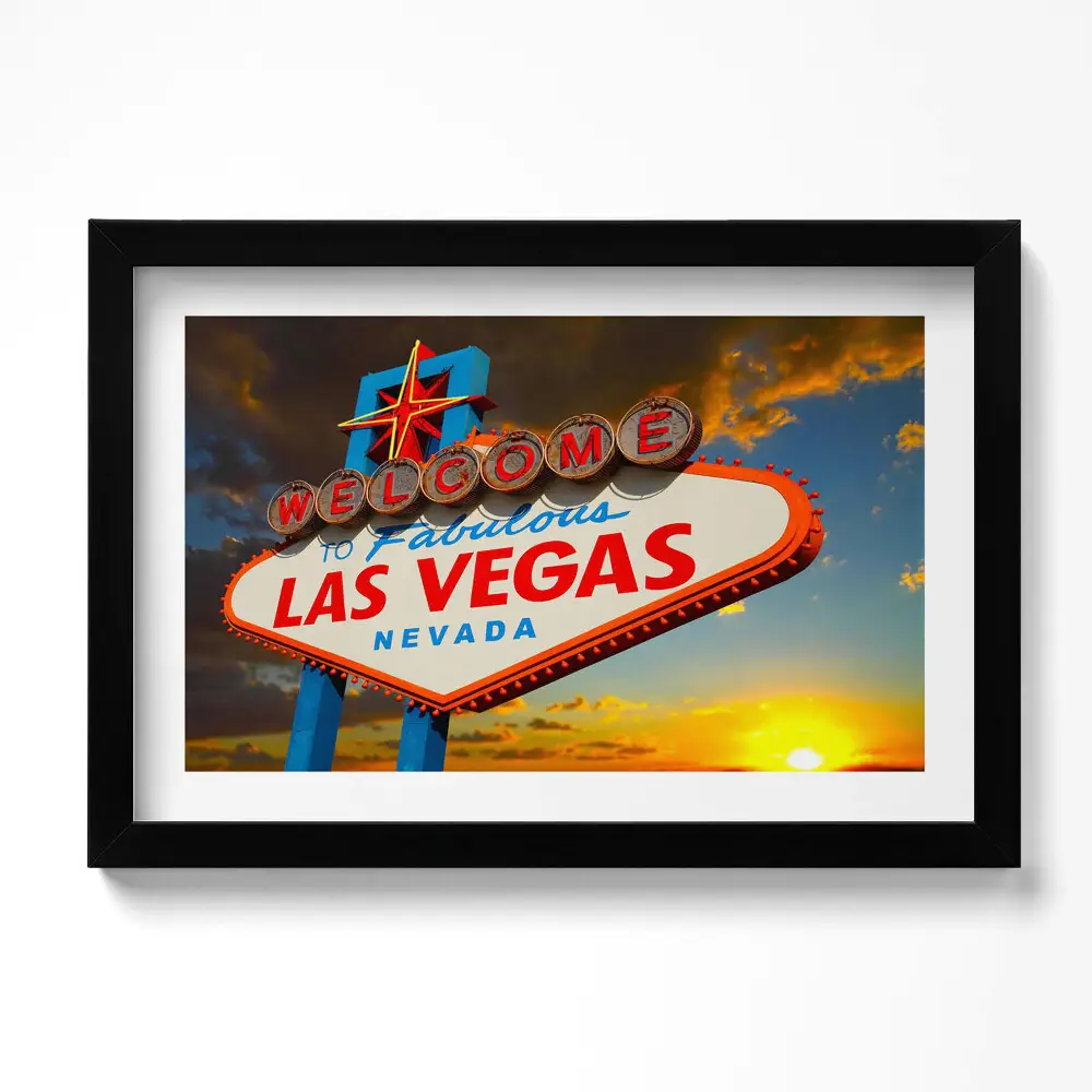 Obraz v ráme Las Vegas pri západe slnka
