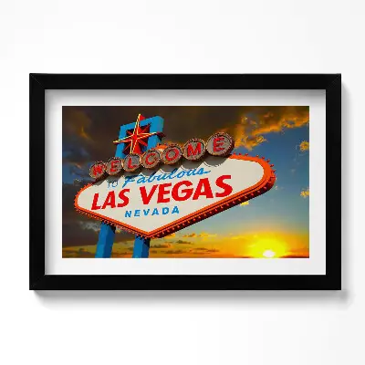 Obraz v ráme Las Vegas pri západe slnka
