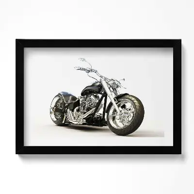Obraz v ráme Čierny motocykel