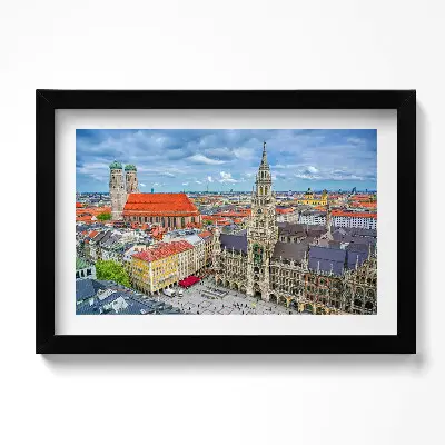 Obraz v ráme Mníchovská radnica na Marienplatz
