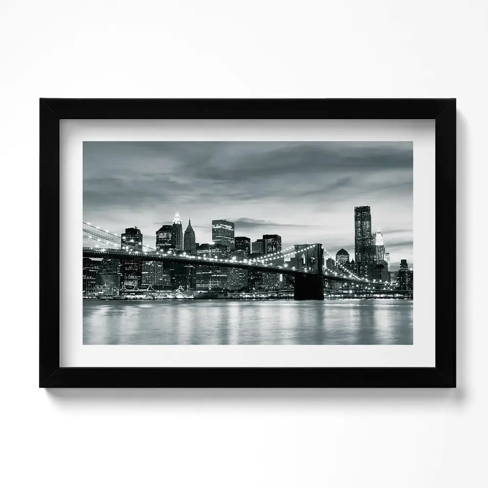 Obraz v ráme Nová panoráma Brooklynského mosta