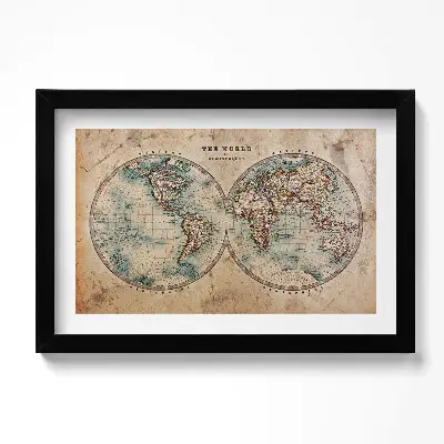 Obraz v ráme Mapa starého sveta