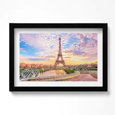 Obraz v ráme Romantický výhľad na Eiffelovu vežu v Paríži