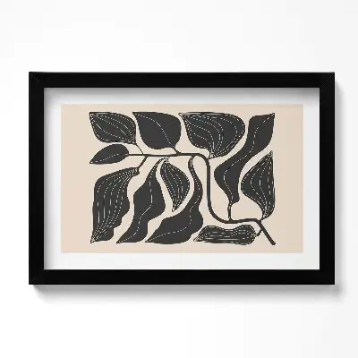 Obraz v ráme minimalistická ilustrácia listov rastlín