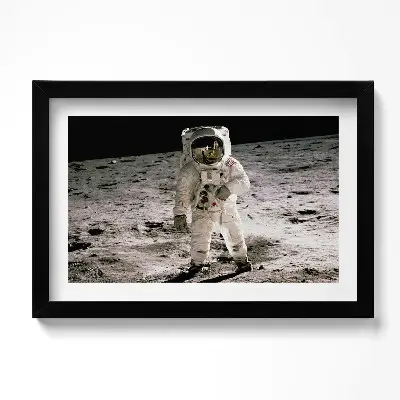 Obraz v ráme Prvý človek na Mesiaci fotografia NASA