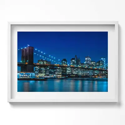 Obraz na stenu v ráme Brooklynský most večer v New Yorku