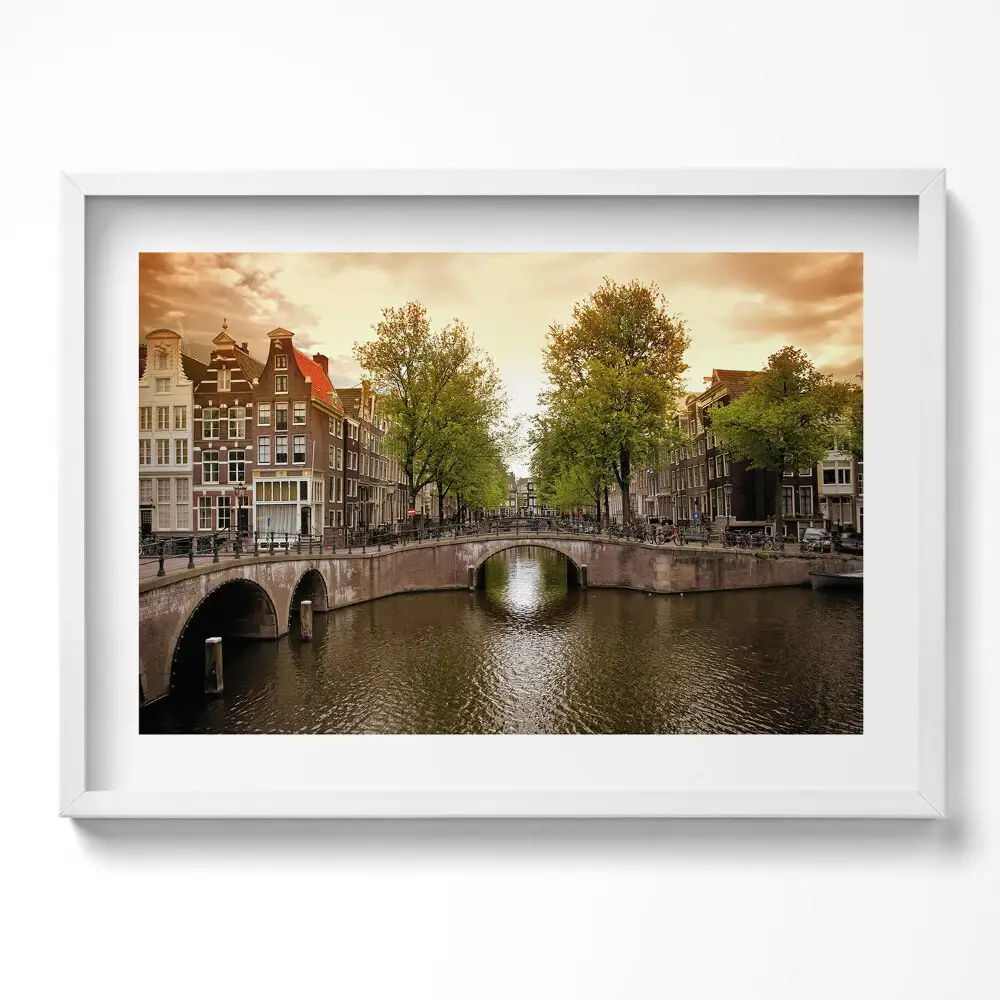 Obraz v ráme Kanály v centre Amsterdamu