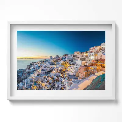 Obraz v ráme Západ slnka na Santorini