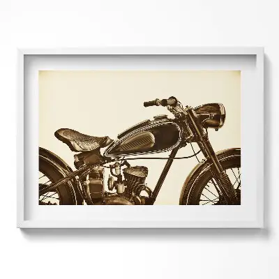 Obraz v ráme Retro sépia historický motocykel