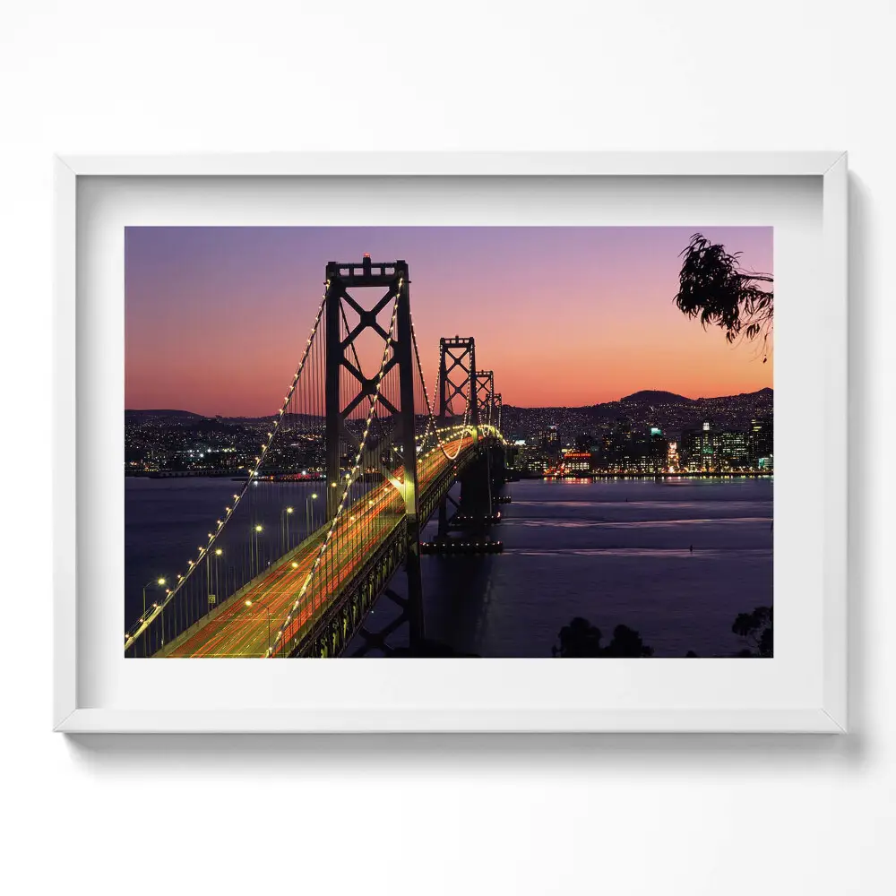 Obraz v ráme Most San Francisco pri západe slnka