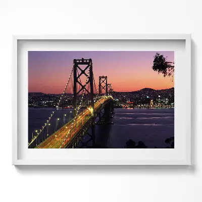 Obraz v ráme Most San Francisco pri západe slnka