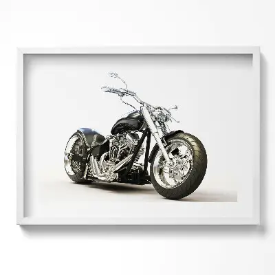Obraz v ráme Čierny motocykel