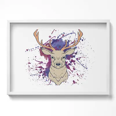 Obraz v ráme Jeleň vektorová ilustrácia