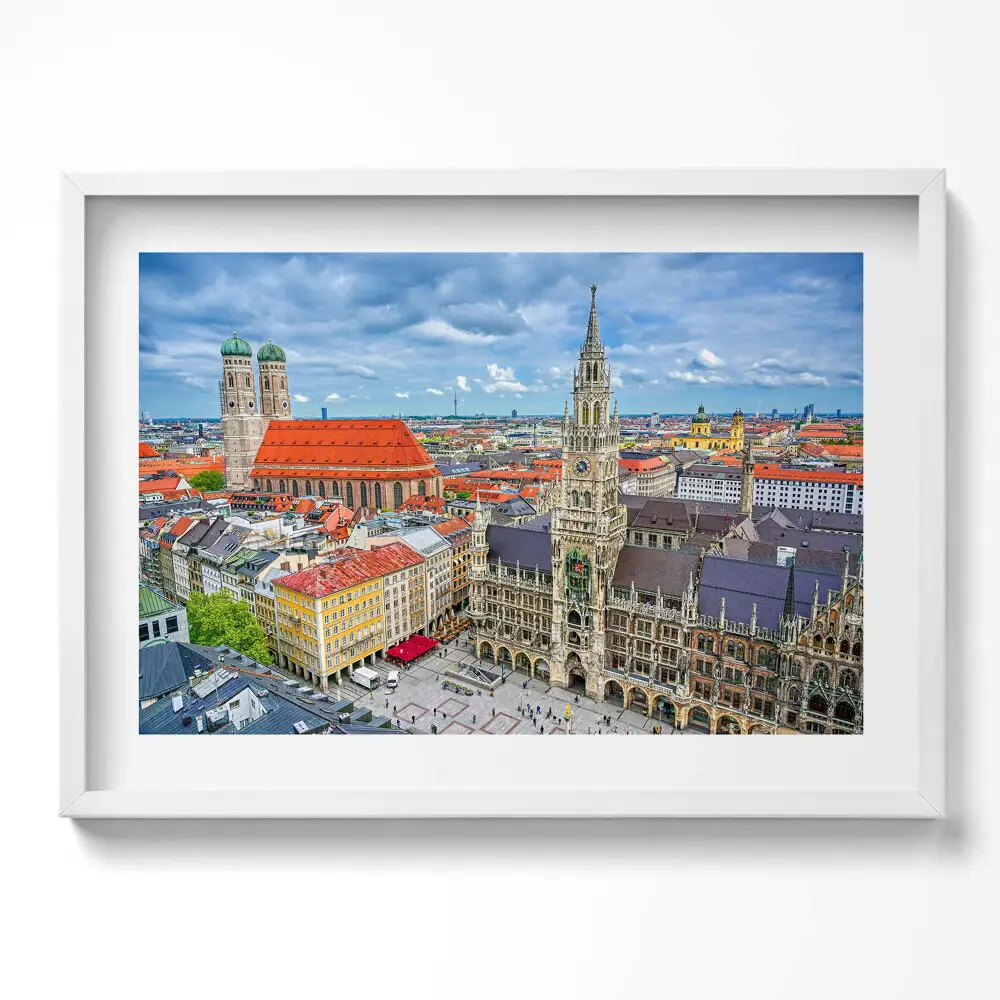 Obraz v ráme Mníchovská radnica na Marienplatz