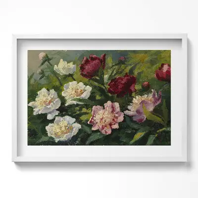 Obraz v ráme Maľované krásne kvety