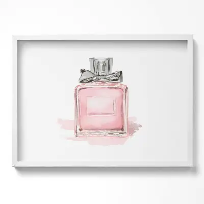 Obraz v ráme Ružový parfum s mašľou