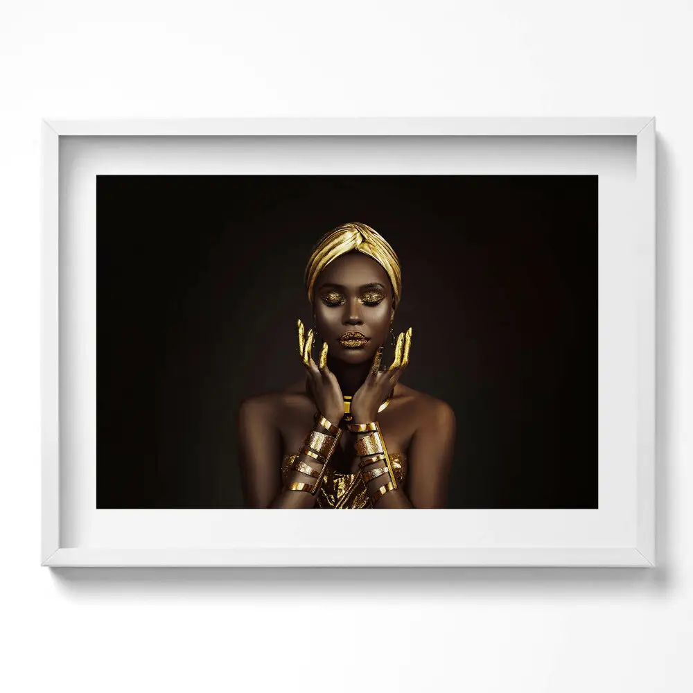 Obraz v ráme Portrét africkej ženy v zlate