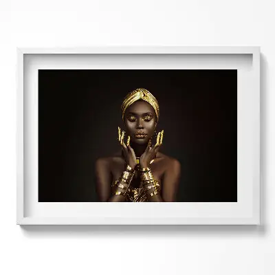 Obraz v ráme Portrét africkej ženy v zlate