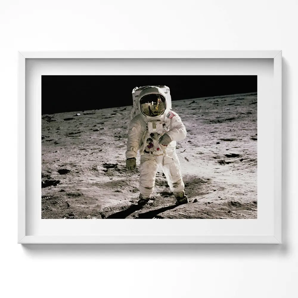 Obraz v ráme Prvý človek na Mesiaci fotografia NASA