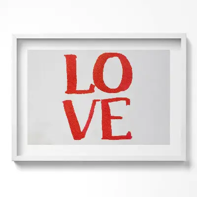 Obraz v ráme Červené graffiti písmo LOVE
