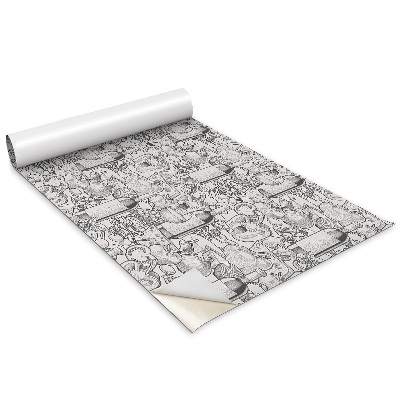 Tapeta na nábytok Motív s fľašou vína a zeleninou