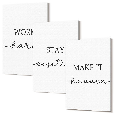 Sada 3 obrazov Minimalistické motivačné citáty, ktoré inšpirujú