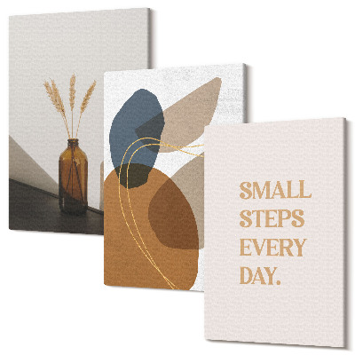 Sada 3 obrazov Vrátane abstraktných tvarov a prírodných akcentov