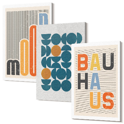 Sada 3 obrazov Geometrické vzory plagáty v štýle Bauhaus