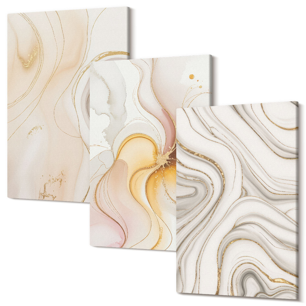 Sada obrazov na stenu triptych Abstraktné teplé vzory elegantných motívov