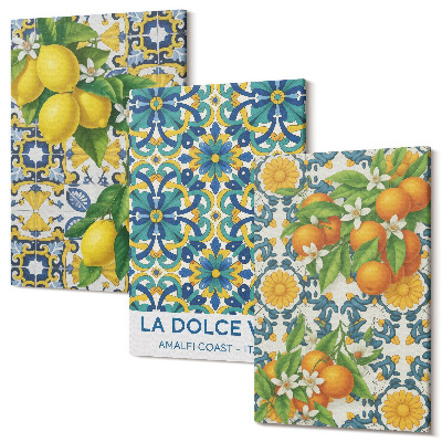 Sada obrazov triptych Citrónové kvety a pomaranče v talianskom štýle