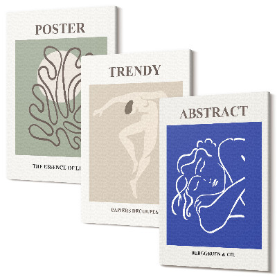 Sada 3 obrazov Henri Matisse pastelové ilustrácie