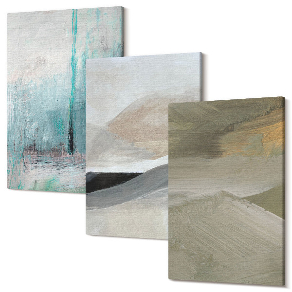 Sada obrazov na stenu triptych Maľované abstraktné minimalistické dekorácie