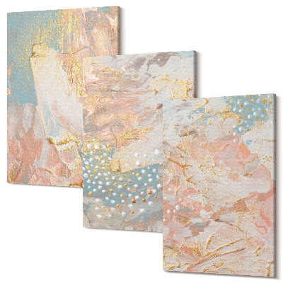 Sada obrazov triptych Abstraktné vzory v pastelových farbách textúry