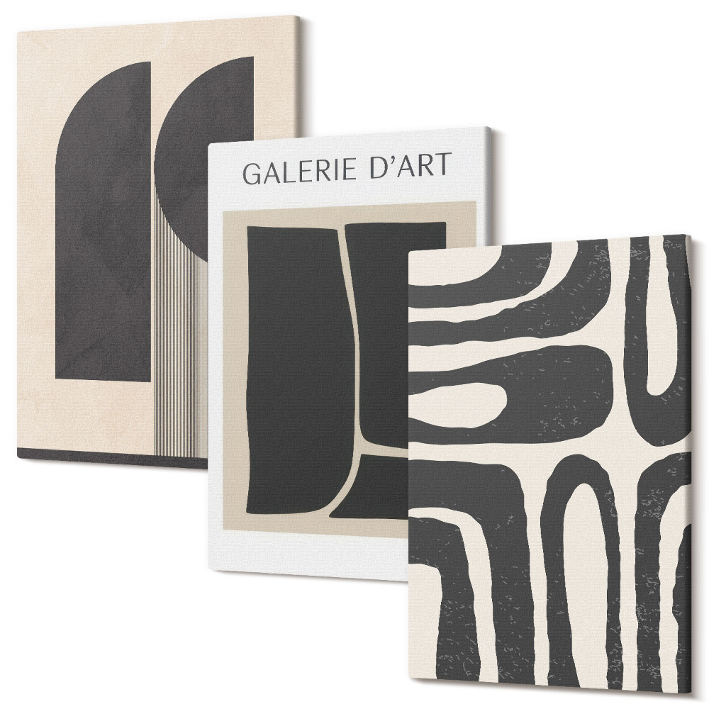 Sada 3 obrazov Abstraktné tvary minimalistické plagáty