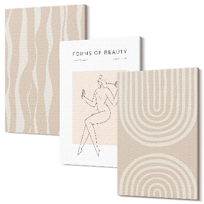 Sada obrazov triptych Abstraktné vzory jemné boho dekorácie