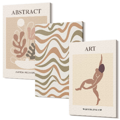 Sada obrazov na stenu triptych Matisse boho abstraktné tvary a vzory