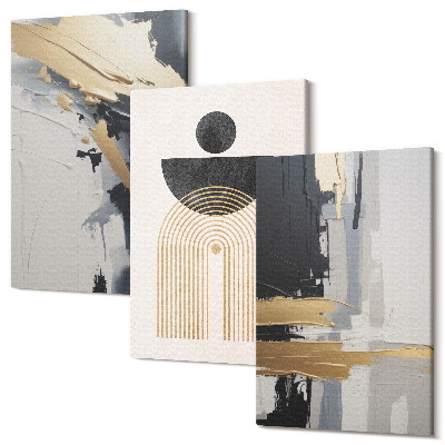 Sada 3 obrazov Geometria abstraktná elegantná kompozícia